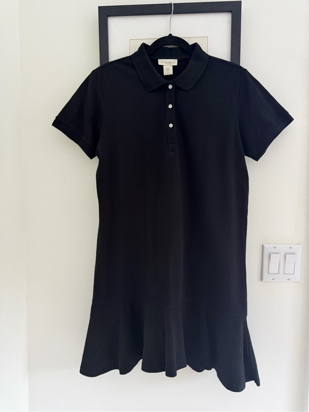 Cynthia Rowley Black Ribbed-Collar Top